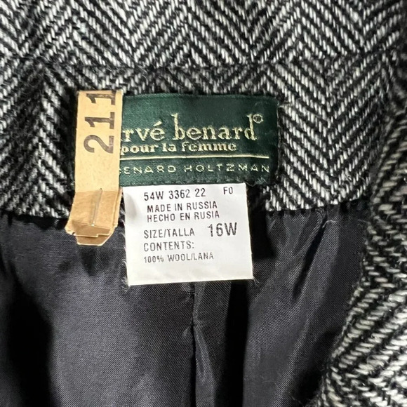 Harve Bernard 16W Vintage herringbone wool tweed blazer coat old money - Picture 2 of 5